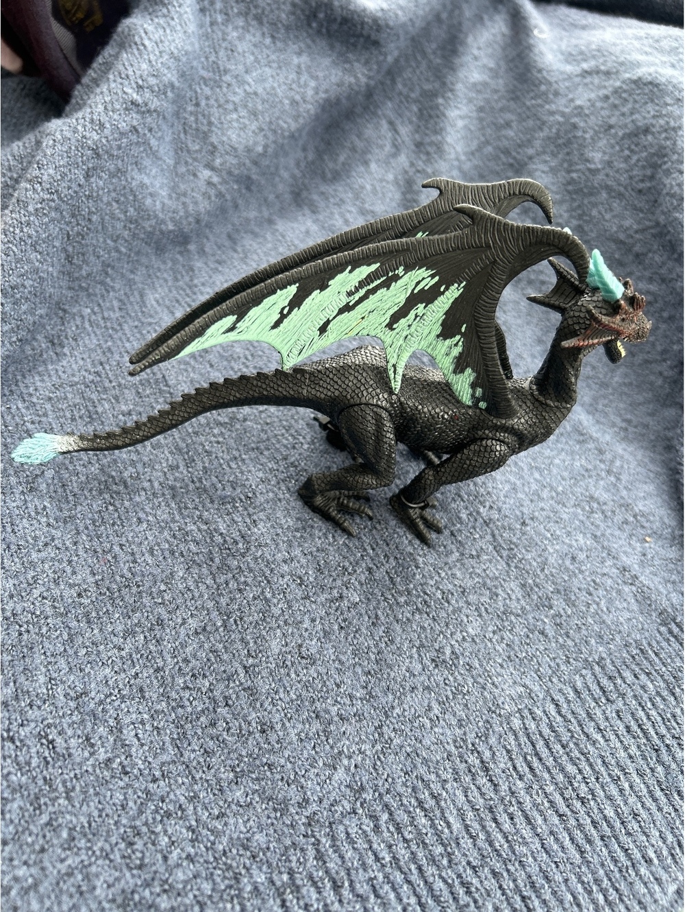 Black and Green Dragon Action Figure Toy
